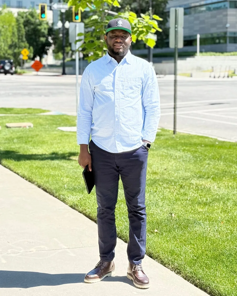 Eriel Rama Yengo, owner of Clean Lift Solutions, on a job in Utah County